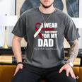 I Wear Burgundy Ivory For My Dad Oral Head Neck Cancer Men's Comfort Colors T-Shirt Pepper