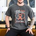 I Wear Peach In Memory Of My Mom Endometrial Cancer Awarene Men's Comfort Colors T-Shirt Pepper
