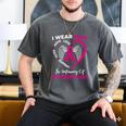 I Wear Pink In Memory Of My Great Aunt Breast Cancer Graphic Men's Comfort Colors T-Shirt Pepper I Wear Pink In Memory Of My Great Aunt Breast Cancer Graphic Men's Comfort Colors T-Shirt Pepper
