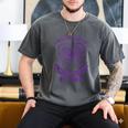 I Wear Purple In Memory Of My Dad Alzheimers Awareness Heart Men's Comfort Colors T-Shirt Pepper