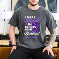 I Wear Purple In Memory Of My Husband Overdose Awareness Men's Comfort Colors T-Shirt Pepper I Wear Purple In Memory Of My Husband Overdose Awareness Men's Comfort Colors T-Shirt Pepper