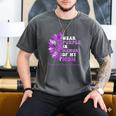 I Wear Purple In Memory Of My Mom Pancreatic Cancer Ribbon Men's Comfort Colors T-Shirt Pepper