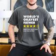 Worlds Okayest Father Dad Joke Review For Fathers Day Men's Comfort Colors T-Shirt Pepper