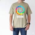 2026 Graduation Class Year Tie Dye Peace Sign Graduate Shirt Men's Comfort Colors T-Shirt Khaki