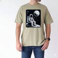 Aesthetic Spaceman Astronaut On The Moon Space Introvert Men's Comfort Colors T-Shirt Khaki