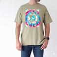 Best Dad Ever Colorful Tie Dye Fathers Day Men's Comfort Colors T-Shirt Khaki