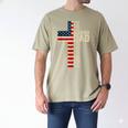 Blessed Dad Christian From Daughter Son Jesus Patriotic Men's Comfort Colors T-Shirt Khaki