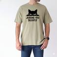 Cat For Cat Lover Mom Dad Cat Judging You Silently Men's Comfort Colors T-Shirt Khaki