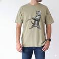 Cat Playing Flute For Cat Lover Cat Mom Cat Dad Men's Comfort Colors T-Shirt Khaki