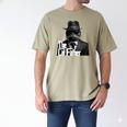 The Catfather Fathersday Best Birthday Cat Dad Men's Comfort Colors T-Shirt Khaki