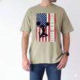 Cheer Dad American Flag Cheerleader Support Men's Comfort Colors T-Shirt Khaki