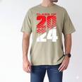 Class Of 2024 High School Senior Graduation Red Sports Style Men's Comfort Colors T-Shirt Khaki