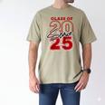 Class Of 2025 Senior 2025 Graduation Red Raglan Baseball Tee Men's Comfort Colors T-Shirt Khaki