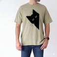 Curious Cat Peeking Sneaky Cat Cat Mom Cat Dad Men's Comfort Colors T-Shirt Khaki Curious Cat Peeking Sneaky Cat Cat Mom Cat Dad Men's Comfort Colors T-Shirt Khaki