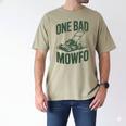 Dad Lawn Mowing One Bad Mowfo Mower Dad Gardening Men's Comfort Colors T-Shirt Khaki
