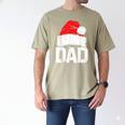 Dad Santa Christmas Family Matching Pajamas Papa Xmas Father Short Sleeve Men's Comfort Colors T-Shirt Khaki