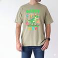 Daddy Of The Birthday Boy T Rex Dinosaur Family Party Men's Comfort Colors T-Shirt Khaki