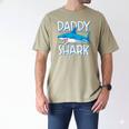 Daddy Shark T Shirt Fathers Day Family Matching Dad Men's Comfort Colors T-Shirt Khaki