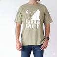 Daddy Wolf Matching Family Tribe Wolves Moon Men's Comfort Colors T-Shirt Khaki Daddy Wolf Matching Family Tribe Wolves Moon Men's Comfort Colors T-Shirt Khaki