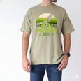 Daddysaurus Rex 2 Kids Sunset Tshirt For Fathers Day Men's Comfort Colors T-Shirt Khaki