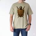 Faithful Warrior Man Of God Christian Men Knight Armor Dad Men's Comfort Colors T-Shirt Khaki