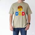 Family Dad Master Builder Building Bricks Blocks Fathers Day Men's Comfort Colors T-Shirt Khaki