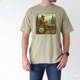 Farmer Men Tractor Rancher Farm Dad Distressed Men's Comfort Colors T-Shirt Khaki