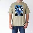 Frutiger Aero Aesthetic Tech Checkered Room Orb Sky Men's Comfort Colors T-Shirt Khaki