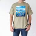 Frutiger Aero Aesthetic Tech Ocean Underwater Fishes Men's Comfort Colors T-Shirt Khaki Frutiger Aero Aesthetic Tech Ocean Underwater Fishes Men's Comfort Colors T-Shirt Khaki