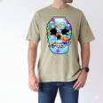 Frutiger Aero Aesthetic Tech Skull Computer Fishes Men's Comfort Colors T-Shirt Khaki