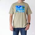 Frutiger Aero Beach Y2k Aesthetic Palm Tree Sand Ocean Men's Comfort Colors T-Shirt Khaki