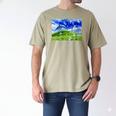 Frutiger Aero Dolphin Meadow Aesthetic Y2k 2000s Ironic Men's Comfort Colors T-Shirt Khaki