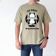 Go Away I'm Introverting Cat With Coffee Men's Comfort Colors T-Shirt Khaki