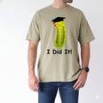 Graduation Cap Wearing Big Dill Pickle I Did It Graduate Fun Men's Comfort Colors T-Shirt Khaki