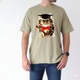 Graduation Cat Class Of 2023 Men's Comfort Colors T-Shirt Khaki