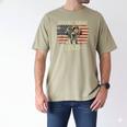 Great Dane Dad Dog Lovers American Flag 4th Of July Men's Comfort Colors T-Shirt Khaki