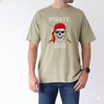 Halloween Pirate Skull Apparel Pirate Dad V-Neck Short Sleeve Cotton 100 T-Shirt Small Men's Comfort Colors T-Shirt Khaki