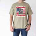 I'm A Dad Grandpa And Veteran Papa Grandpa Fathers Day Men Men's Comfort Colors T-Shirt Khaki