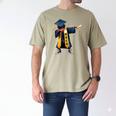 Kids HBCU Boys Grad Dabbing Graduation Men's Comfort Colors T-Shirt Khaki