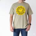 Be Kind Rewind Shirt Retro Nostalgia Sticker 80s 90s Tee Premium Tri-Blend Men's Comfort Colors T-Shirt Khaki