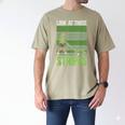 Look At Those Stripes Lawn Mowing Dad Lawn Mower Small Men's Comfort Colors T-Shirt Khaki
