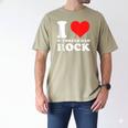 I Love Divorced Dad Rock Quote Men's Comfort Colors T-Shirt Khaki