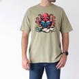 Octopus Reading Book Coffee Lover Bookaholic Bookworm Reader Men's Comfort Colors T-Shirt Khaki