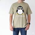Penguin Papa Father's & Cute Dad Men's Comfort Colors T-Shirt Khaki