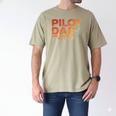 Pilot Dad Art For Men Father Aviation Airplane Pilot Men's Comfort Colors T-Shirt Khaki
