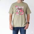 Pink Coquette Bow Senior 2025 Back To School Graduation Girl Men's Comfort Colors T-Shirt Khaki