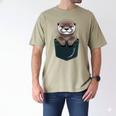 Pocket Otter Lover Introvert Cute Animal Fun Surprise Men's Comfort Colors T-Shirt Khaki Pocket Otter Lover Introvert Cute Animal Fun Surprise Men's Comfort Colors T-Shirt Khaki