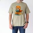 Reading Book Lover Red Panda Read Books Be Kind Stays Weird Men's Comfort Colors T-Shirt Khaki
