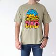 Retro Ice Cream Drip Softball Dad Game Day Dad Father's Day Men's Comfort Colors T-Shirt Khaki