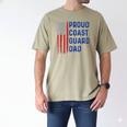 Retro Proud Coast Guard Dad Graduation Dad Usa Flag Outfit Men's Comfort Colors T-Shirt Khaki